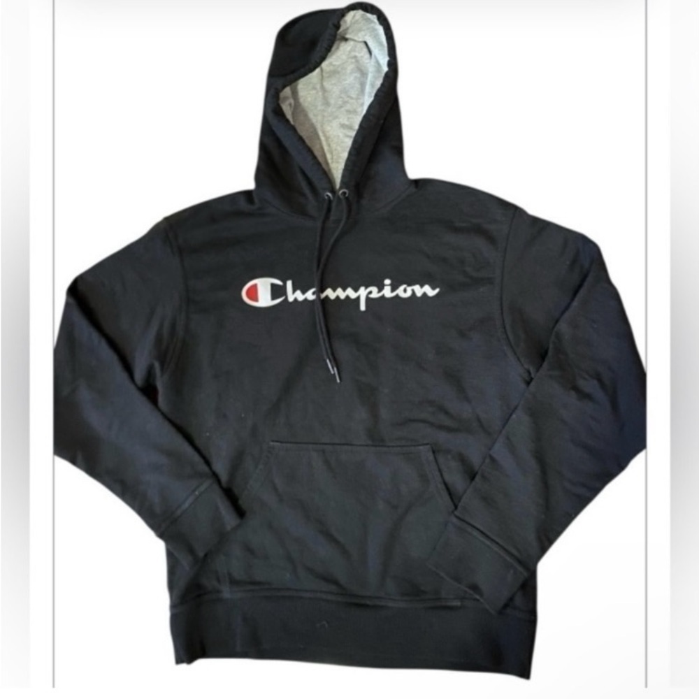 Champion cotton blend  Black Athletic Hoodie medium